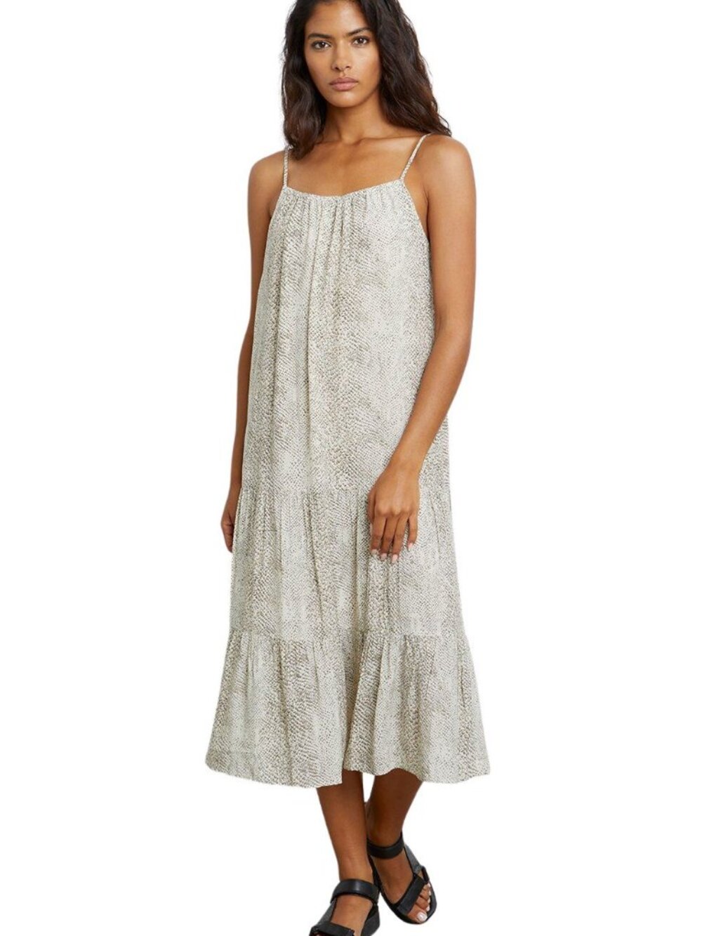 Rails Adora Sleeveless Dress Cream Snakeskin M